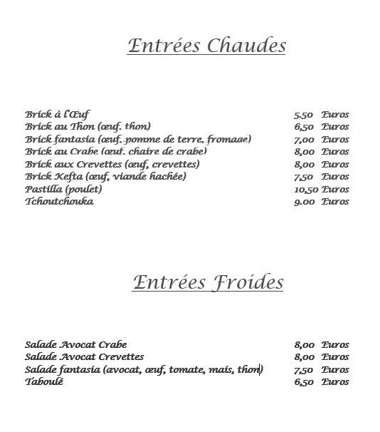 Restaurant-Marocain-La-Fantasia-a-Pringy-Saint-Fargeau-Seine-et-Marne-hors œuvres